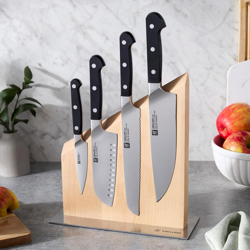 Henckels Zwilling Pro - 5 Pc. Magnetic Knife Block Set, Birchwood