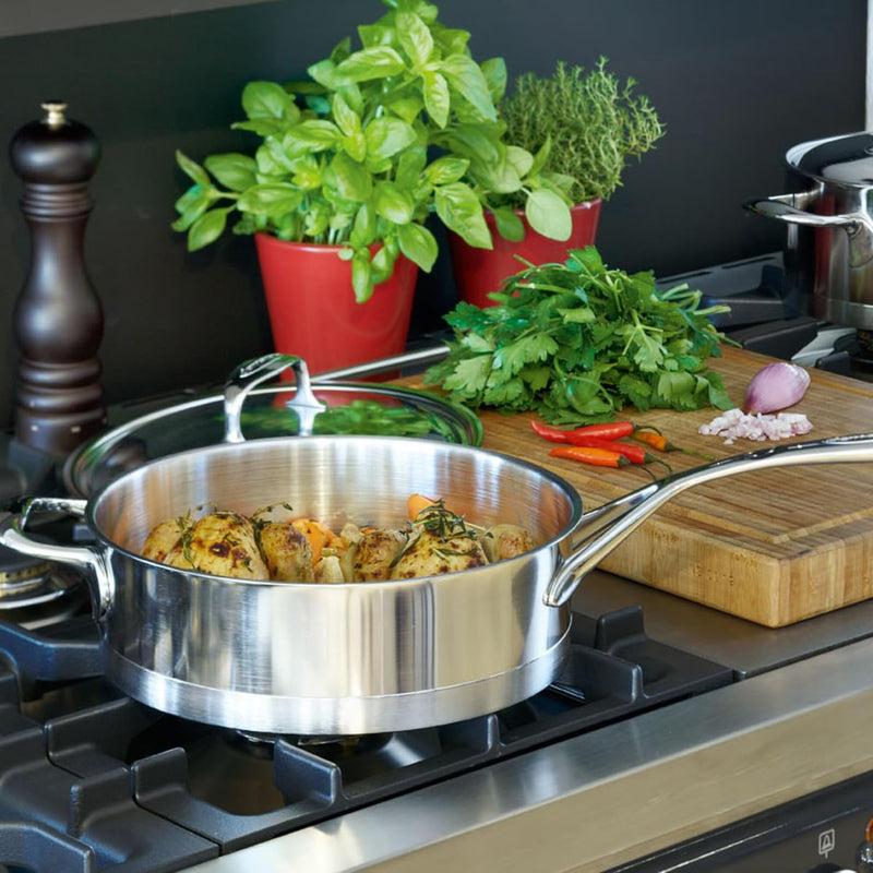 Demeyere Atlantis - 2.6 Qt. Stainless Steel Low Saute Pan w/Lid