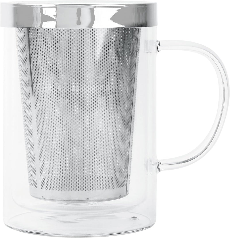 Cristel Verbena - 13.5 oz. Glass Mug w/Stainless Steel Lid and Infuser