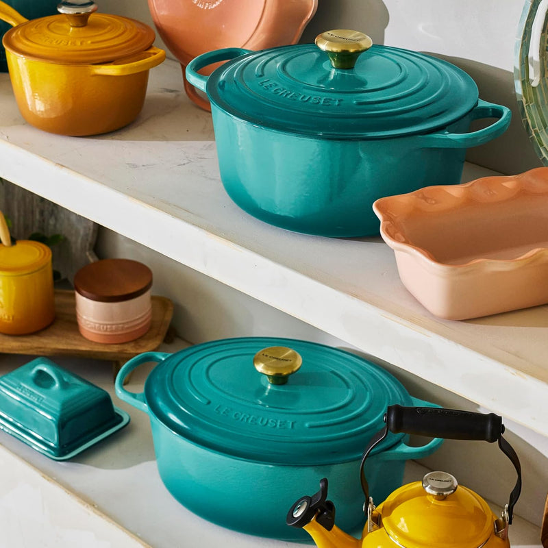 Le Creuset 6 3/4 Qt. Signature Oval Dutch Oven w/Light Gold Knob - Riviera