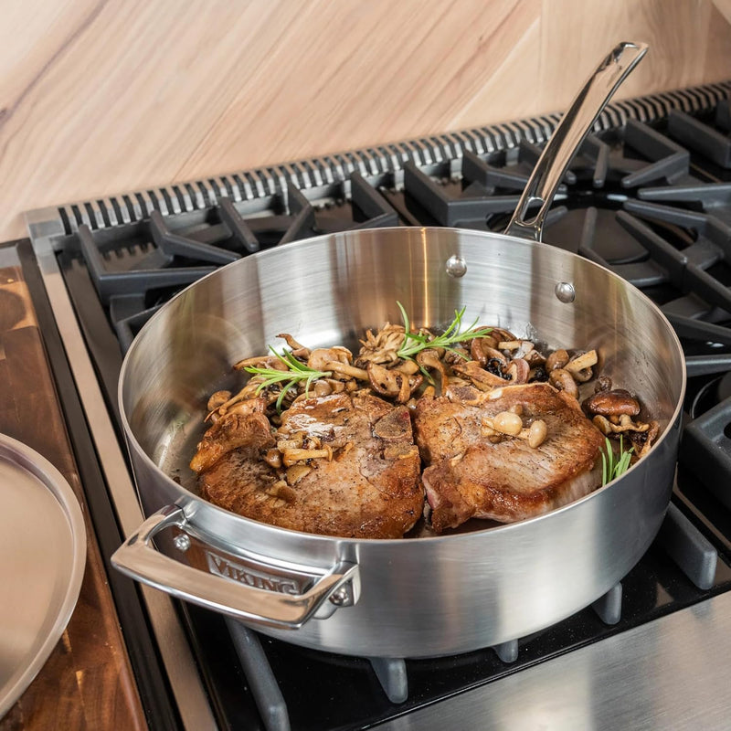 Viking 5-Ply Professional - 6.4 Qt. Saute Pan w/Lid - Satin Finish