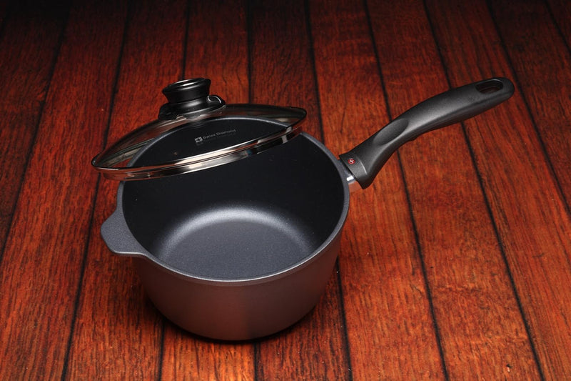 Swiss Diamond - 3.2 Qt. XD+ Diamond Nonstick Induction Sausepan w/Glass Lid