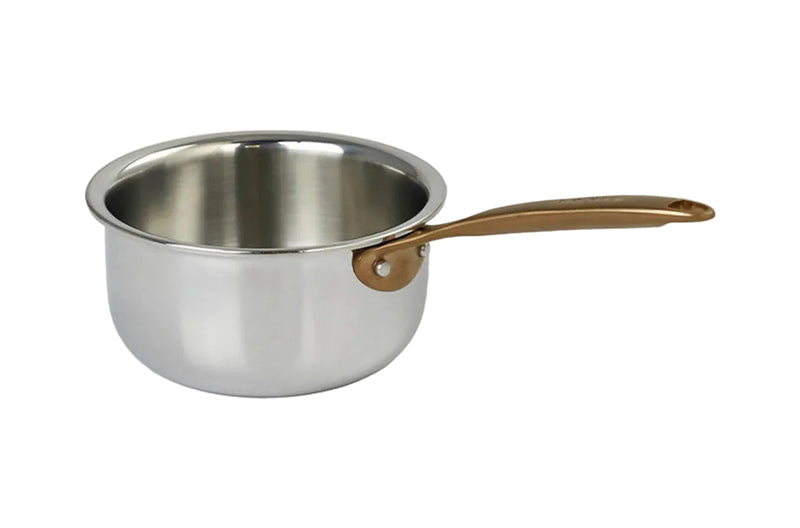 Cristel Castel'Pro Mini Collection - .50 Qt. Mini Saucepan w/Antique Brass Handle