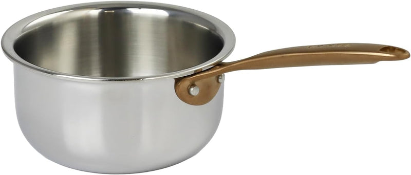 Cristel Castel'Pro Mini Collection - .70 Qt. Mini Saucepan w/Antique Brass Handle