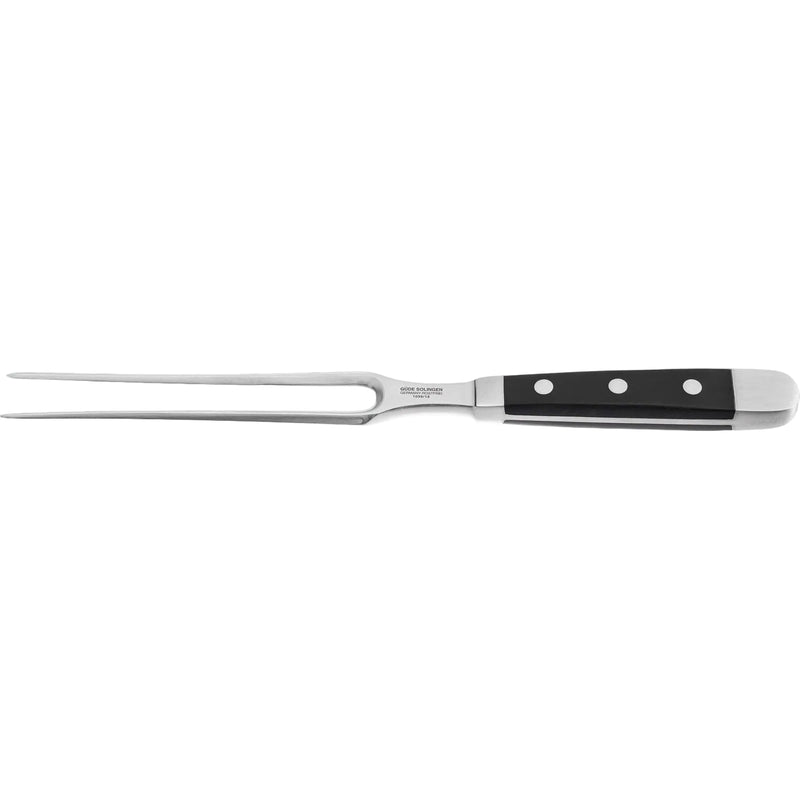 Güde Alpha Series - 7" Forged Double Bolster Meat Fork, Black Hostaform Handle