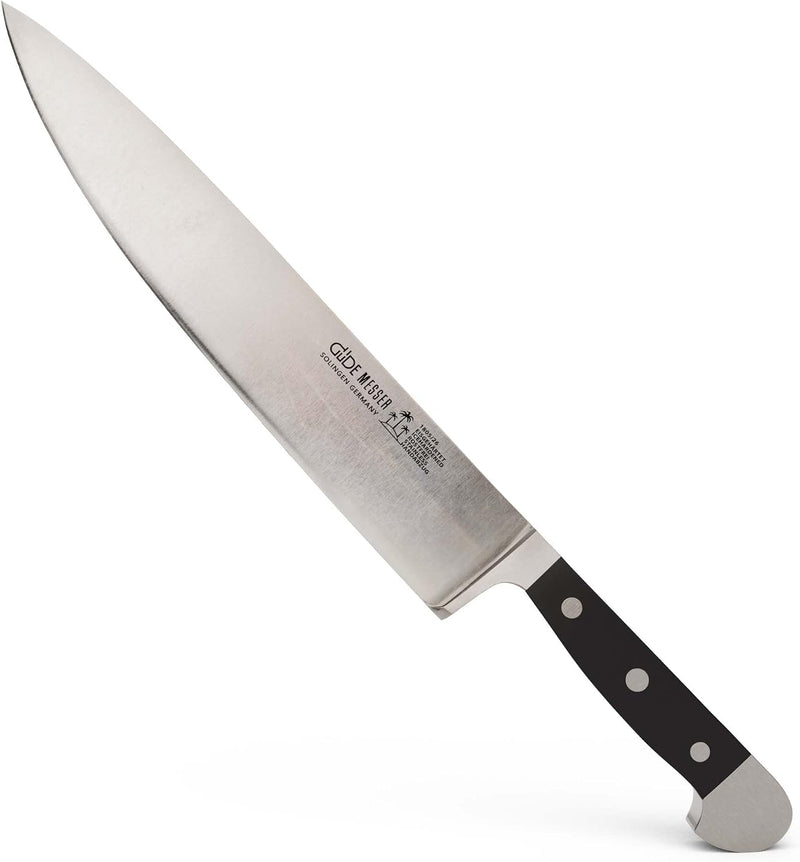 Güde Alpha Series - 10" Forged Double Bolster Chef's Knife, Black Hostaform Handle
