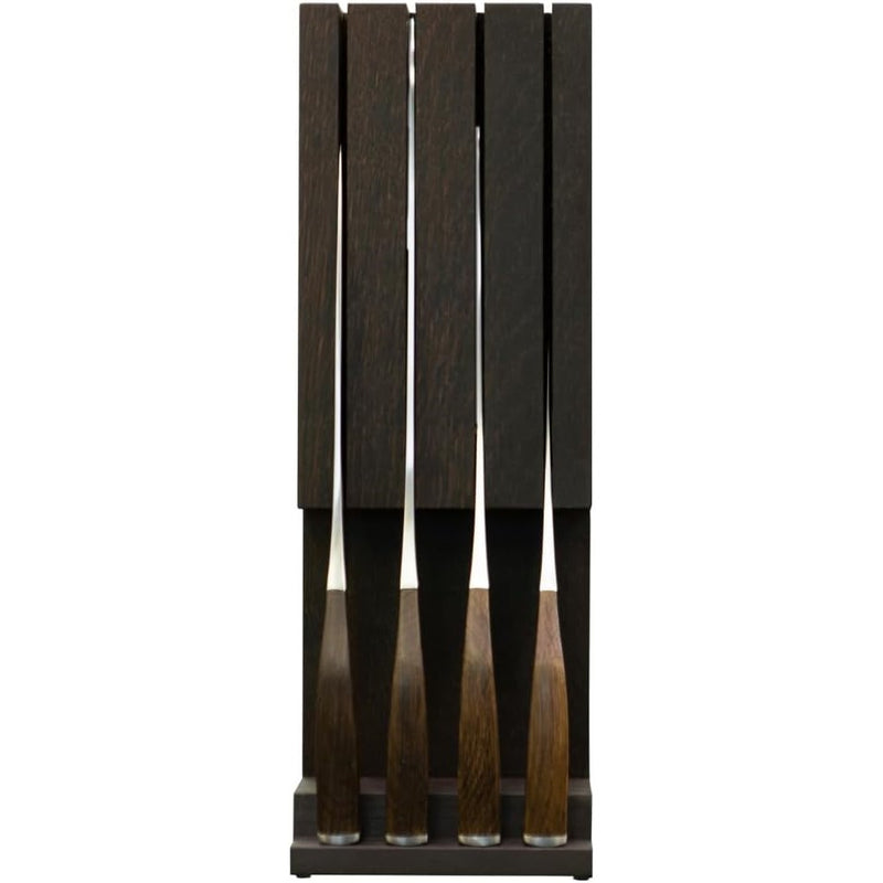 Güde Synchros Series - 4-Slot Knife Block, Smoked Oak Wood