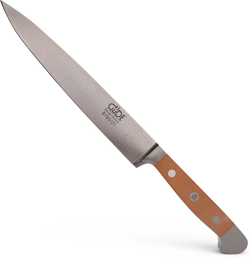 Güde Alpha Pear Series - 8" Forged Double Bolster Slicing Knife, Pear Wood Handle