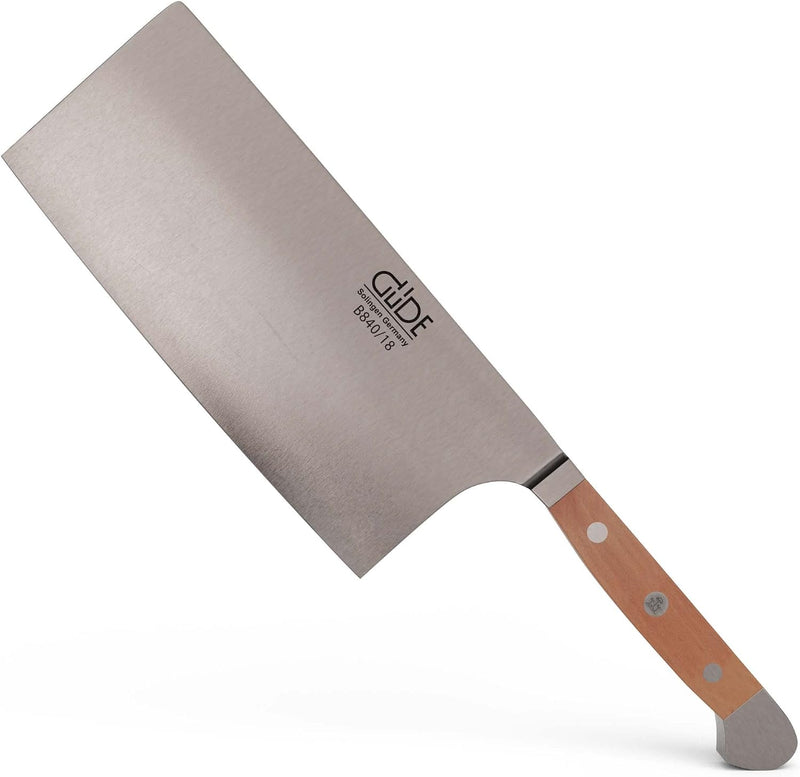 Güde Alpha Pear Series - 7"  / 10.5 oz. Forged Double Bolster Cleaver, Pear Wood Handle