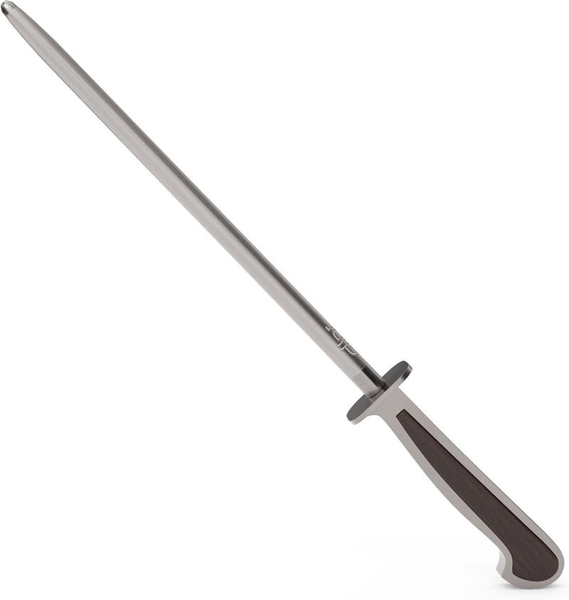 Güde Delta Series - 10" Forged Double Bolster Sharpening Steel, Smoked Oak Wood Handle