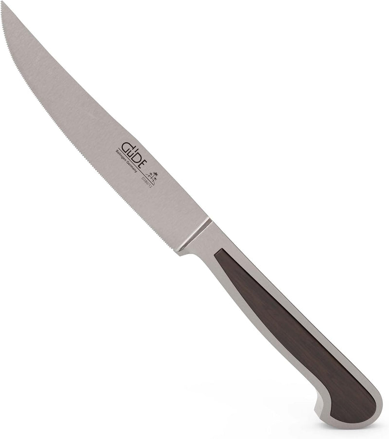 Güde Delta Series - 4 1/2" Forged Double Bolster Porterhouse Steak Knife, Smoked Oak Wood Handle