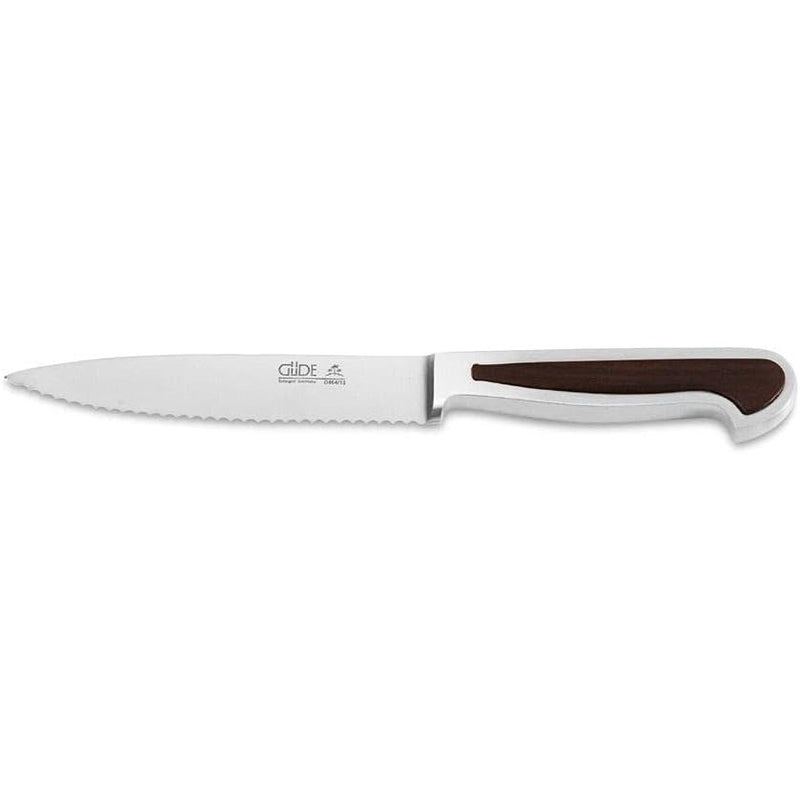 Güde Delta Series - 5" Forged Double Bolster Tomato Knife, Smoked Oak Wood Handle