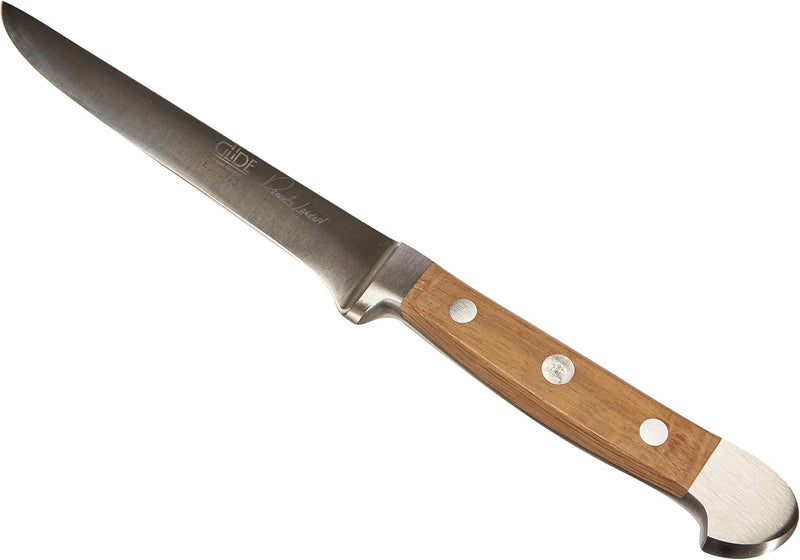 Güde Alpha Barrel Oak Series - 5" Forged Double Bolster Boning Knife, Oak Wood Handle