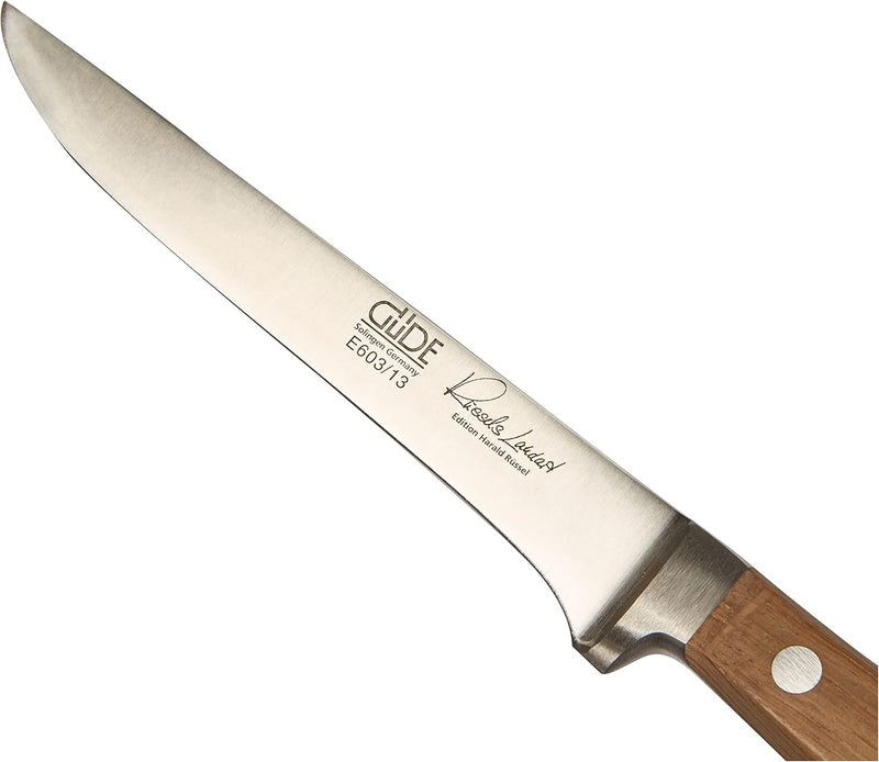 Güde Alpha Barrel Oak Series - 5" Forged Double Bolster Boning Knife, Oak Wood Handle
