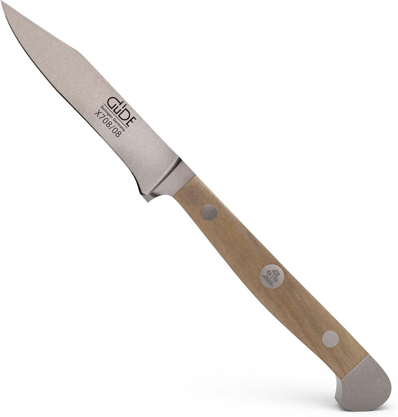 Güde Alpha Olive Series - 3" Forged Double Bolster Sharp Point Paring Knife, Olive Wood Handle