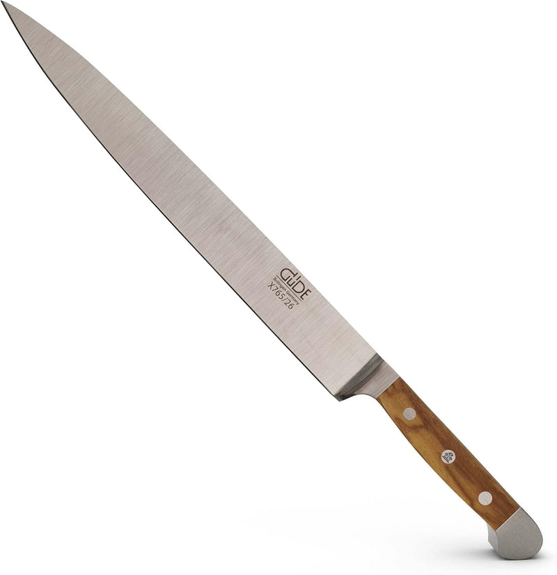 Güde Alpha Olive Series - 10" Forged Double Bolster Ham Knife, Olive Wood Handle