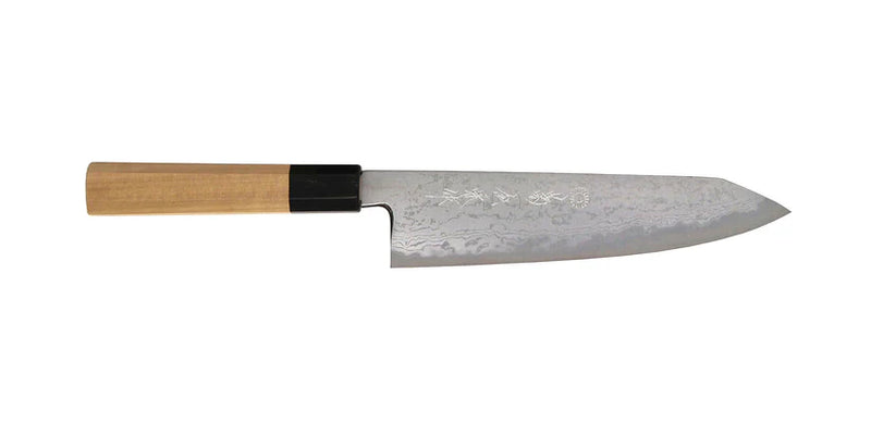 Kikuichi GKAD Series Kasumi Blue Carbon Damascus - 8" Gyuto Kiritsuke Tip Knife w/Wood Box