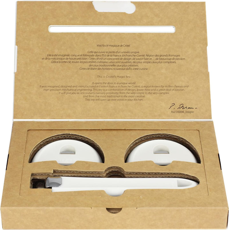 Cristel Mutine Removable Handle (New Shape) - Set of 1 Handle + 2 Side Handles - White