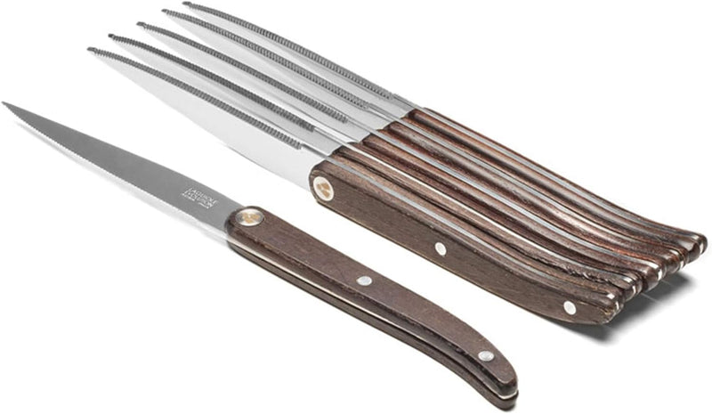 TB Laguiole Sens 6 Pc. Steak Knife Set - Dark Wood Handle