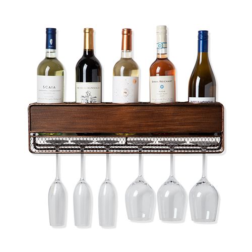 True Wall Mounted Rustic Wine Shelf