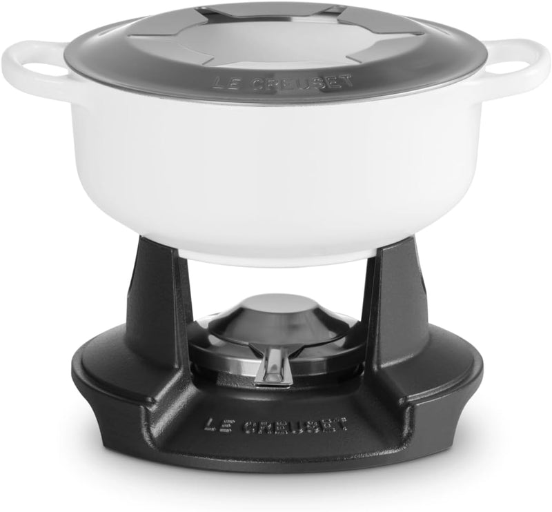 Le Creuset 2 1/2 Qt. Signature Enameled Cast Iron Alpine Fondue Set - White