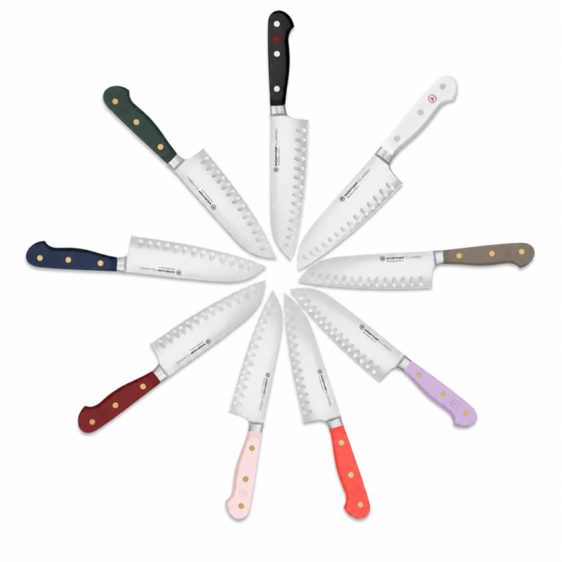 Wusthof Classic - 7" Hollow Edge Santoku Knife - Color Options & Engraving Available
