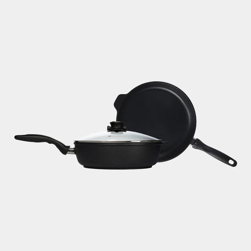 Swiss Diamond - 3 Pc. XD Nonstick Induction Fry Pan & Saute Pan w/Glass Lid Set