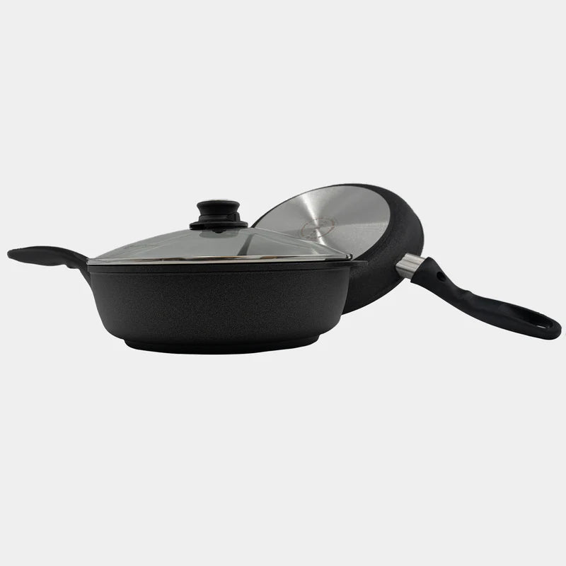 Swiss Diamond - 3 Pc. XD+ Diamond Nonstick Induction Fry Pan & Saute Pan w/Glass Lid Set