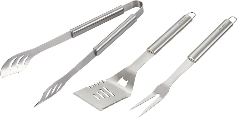 Le Creuset 3-Piece Outdoor BBQ Grilling Tools - Alphine Outdoor Collection - Stainless Steel