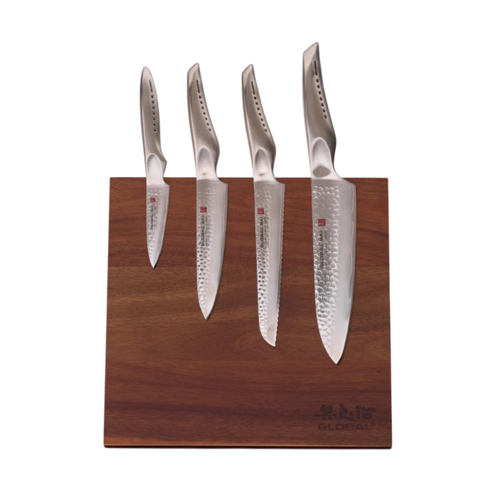 Global G-SAB25001 - Bitoku 5 Pc. SAI Essentials Knife Block Set, Acacia
