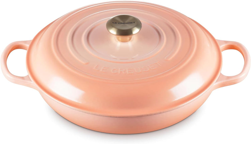 Le Creuset 3 1/2 Qt. Signature Braiser w/Gold Knob - Peche