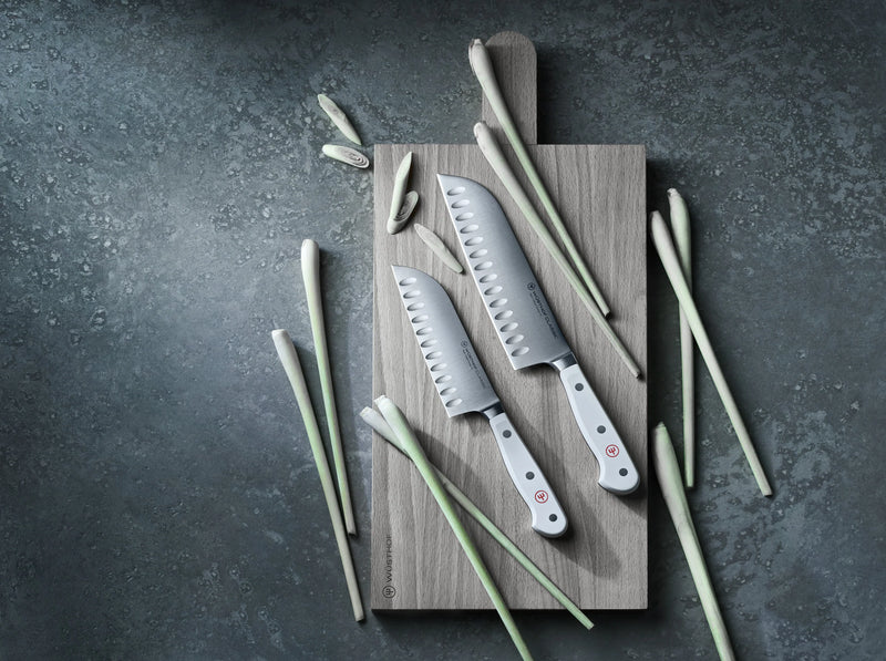 Wusthof Classic White - 7" Santoku Knife w/Hollow Edge