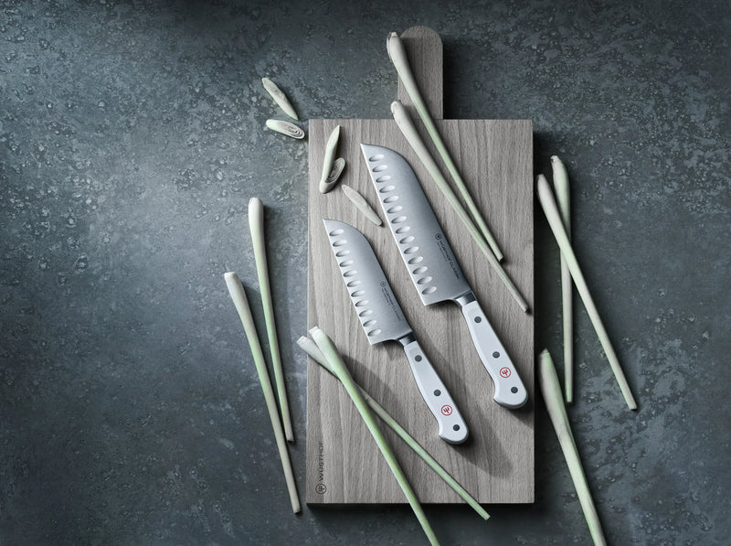 Wusthof Classic White - 7" Santoku Knife w/Hollow Edge