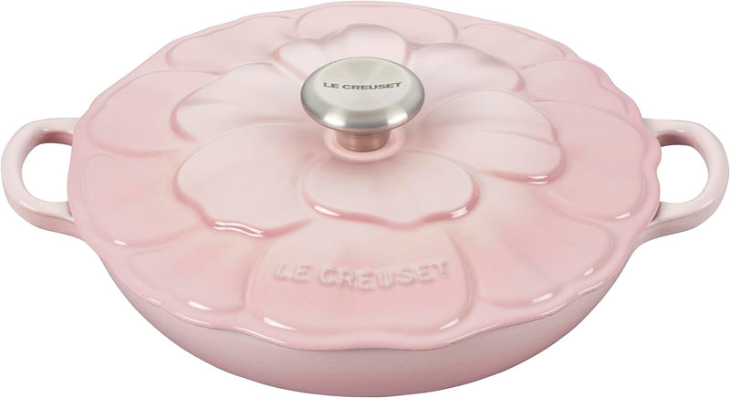 Le Creuset 2 1/4 Qt. Enameled Cast Iron Signature Petal Braiser w/Stainless Steel Knob - Shell Pink