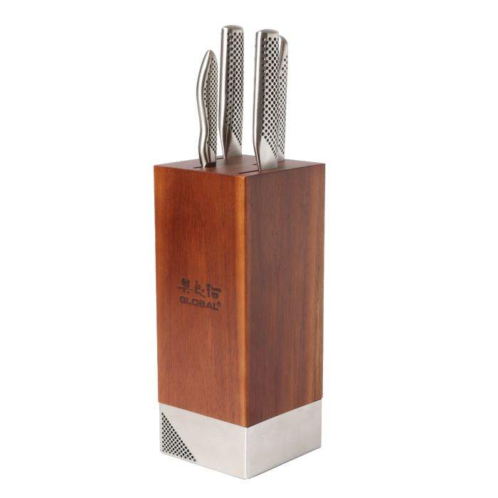 Global G-30500ACA - Toshi 5 Pc. Knife Block Set, Acacia