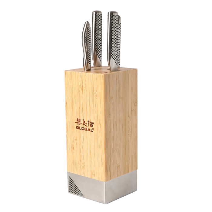 Global G-30500BAM - Toshi 5 Pc. Knife Block Set, Bamboo