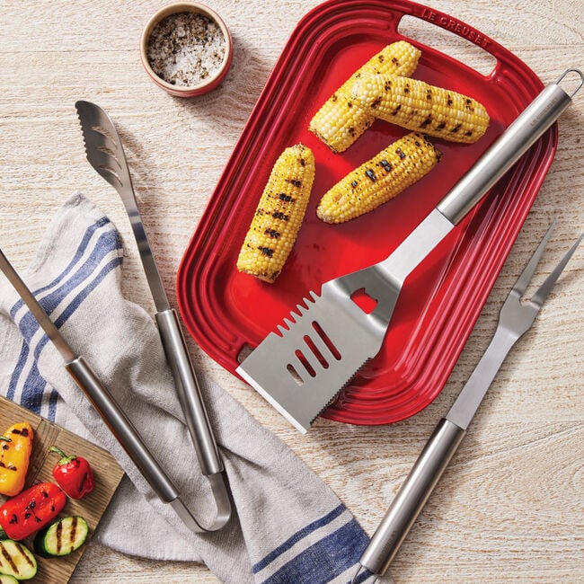 Le Creuset 3-Piece Outdoor BBQ Grilling Tools - Alphine Outdoor Collection - Stainless Steel