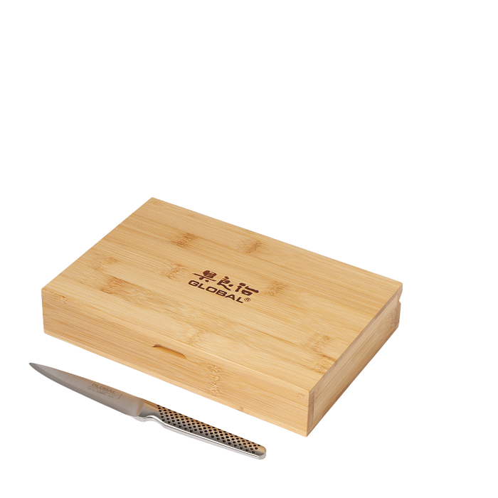 Global GSF-8022/SBXB - 8 Pc. Steak Knife Set w/Bamboo Box