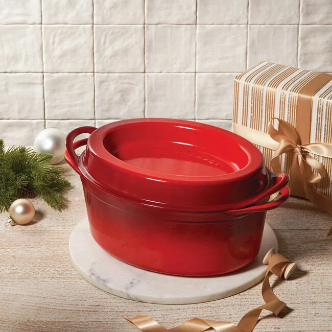 Le Creuset 7 1/4" Traditional Oval Doufeu Oven - Cerise