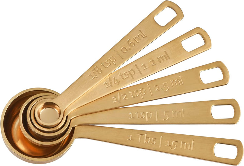 Le Creuset Set of 5 Measuring Spoons - Gold