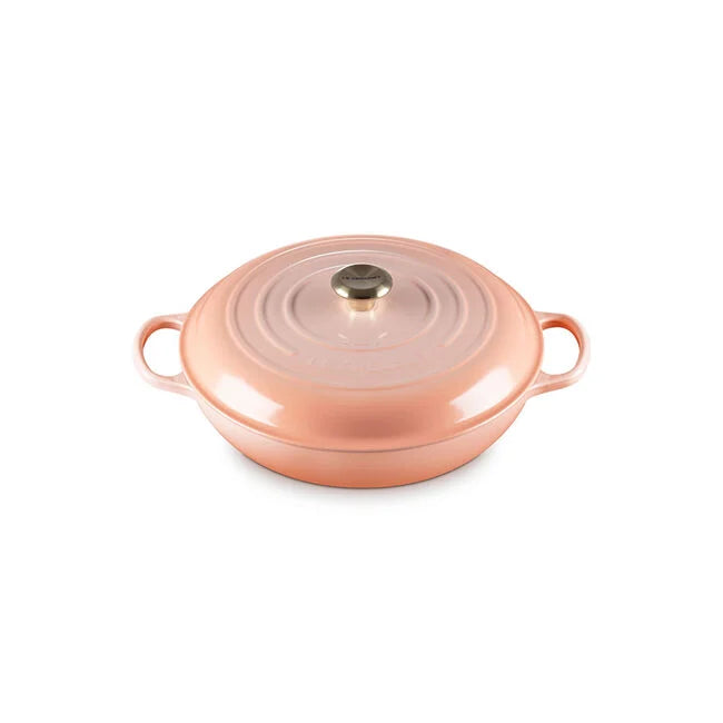 Le Creuset 5 Qt. Signature Braiser w/Gold Knob - Peche