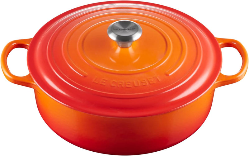 Le Creuset 6 3/4 Qt. Enameled Cast Iron Signature Round Wide Oven - Flame