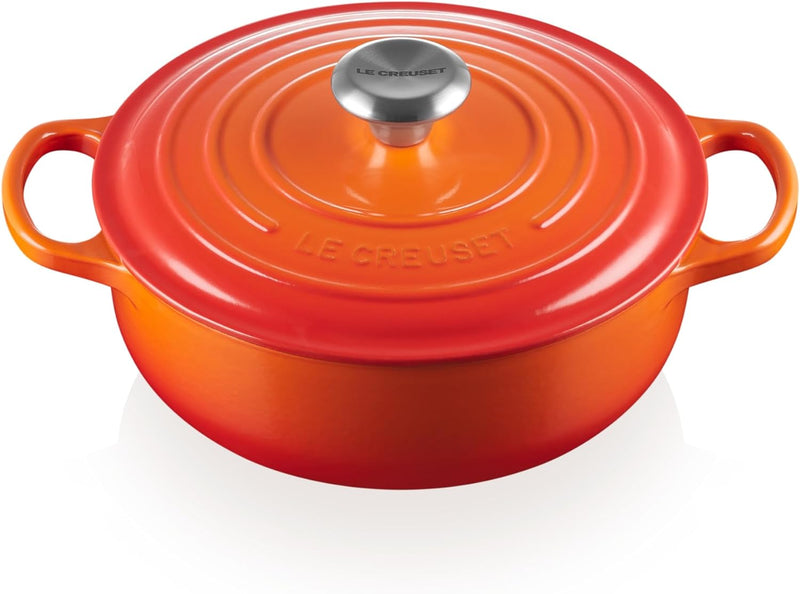 Le Creuset 3 1/2 Qt. Signature Sauteuse w/Stainless Steel Knob - Flame