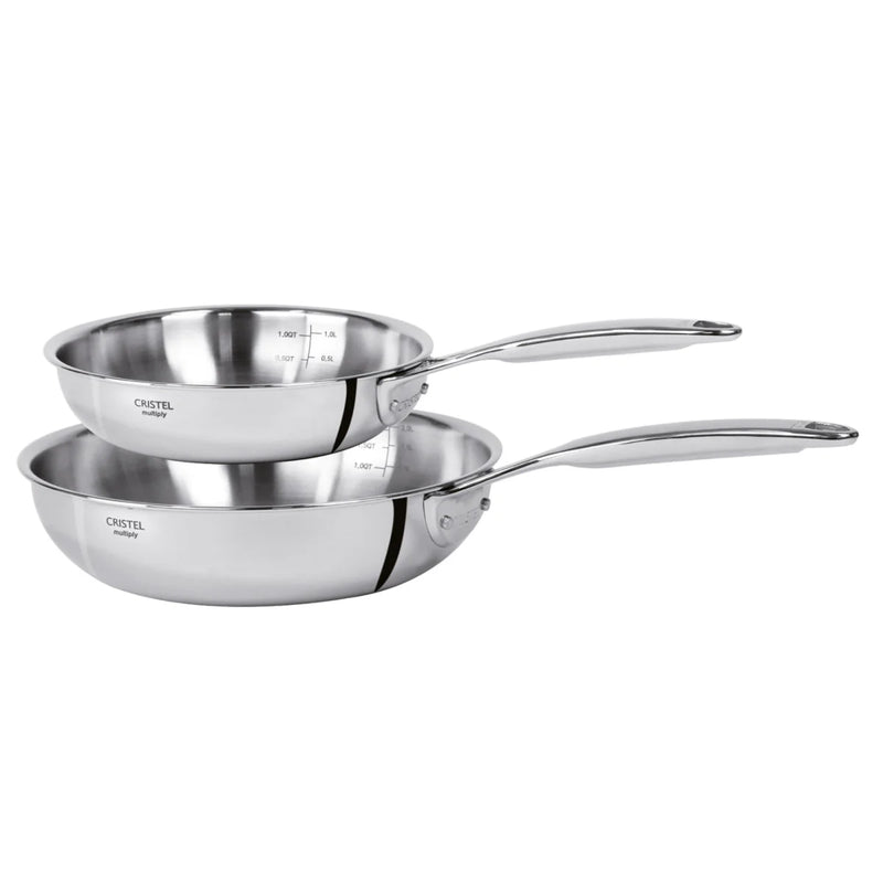 Cristel Castel'Pro Ultraply - 2 Pc. Stainless Steel Frying Pans