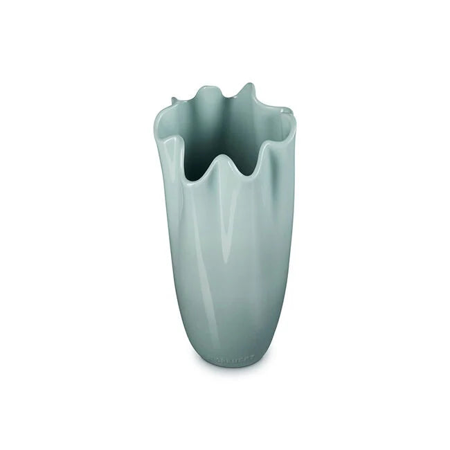 Le Creuset 12" Iris Ruffle Vase - Sea Salt