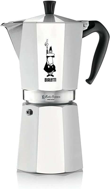 Bialetti Moka Express Maker (2-cup, Black Mini Induction Set)