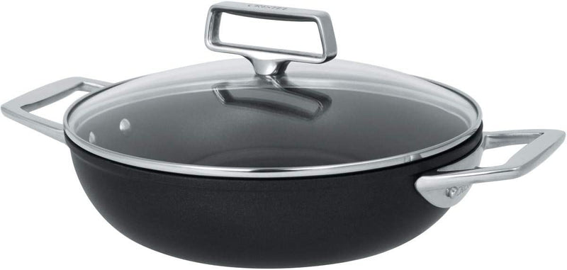 Cristel Castel'Pro Ultralu - 2 Qt. Non-Stick Sauté Pan w/Lid + 2 Side Handles