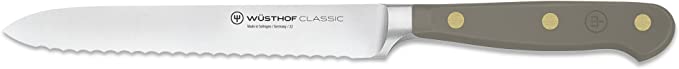 Wusthof Classic Velvet Oyster - 5" Serrated Utility Knife- Personalized Engraving Available