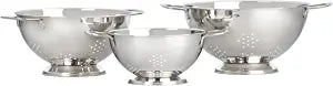 Le Creuset Set of 3 Stackable Colanders - Stainless Steel