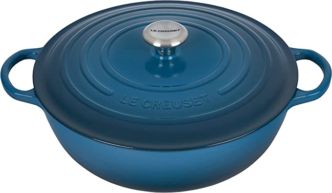 Le Creuset 7 1/2 Qt. Signature Enameled Cast Iron Chef's Oven w/Stainless Steel Knob - Deep Teal- Personalized Engraving Available